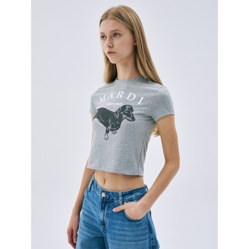 Mardi Mercredi - CROPPED TSHIRT DDANJI_GREY WHITE